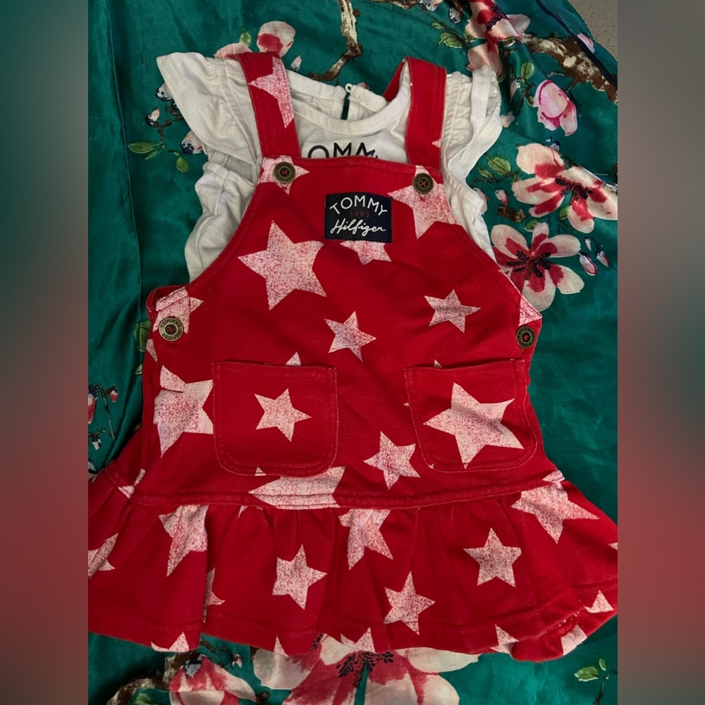 Tommy Hilfiger Dress Set Red White 18 months